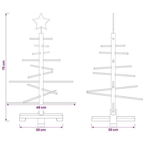 DREWNIANA CHOINKA KOTKA 75 CM BAMBUS I LITE DREWNO SOSNOWE