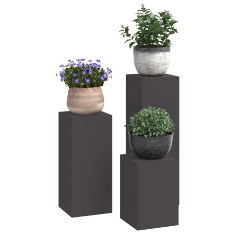 STOJAK NA ROŚLINY 3 SZT. CZARNY 24 X 24 X 75 CM STAL ZIMNOGIĘTA