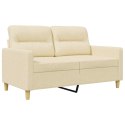 2-OSOBOWA SOFA KREMOWA 120 CM TAPICEROWANA TKANINĄ