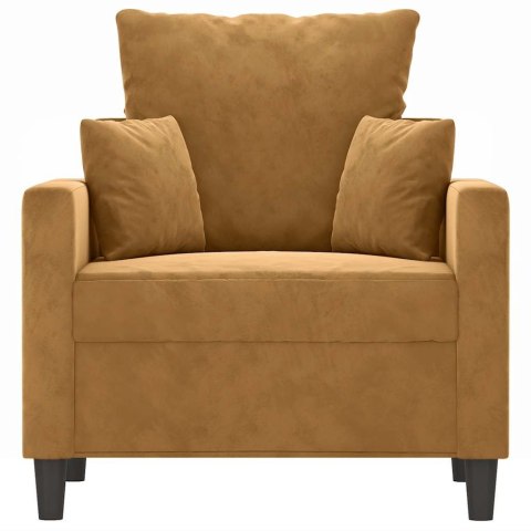 FOTEL BRĄZOWY 60 CM OBITY AKSAMITEM