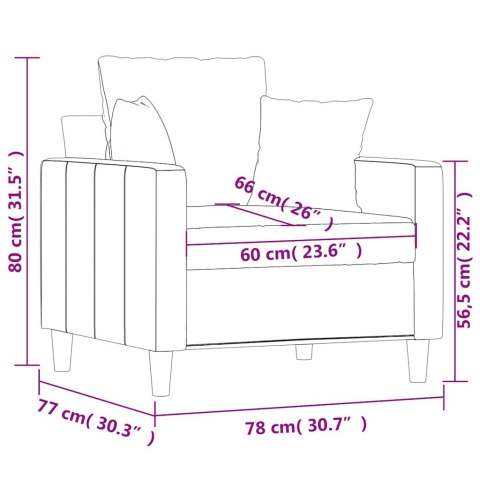 FOTEL BRĄZOWY 60 CM OBITY AKSAMITEM
