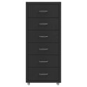 MOBILNA SZAFKA KARTOTEKOWA CZARNA 28X41X69 CM METALOWA