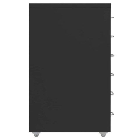MOBILNA SZAFKA KARTOTEKOWA CZARNA 28X41X69 CM METALOWA