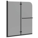 OSŁONA PRYSZNICOWA CZARNY 120 X 140 CM SZKŁO ESG I ALUMINIUM