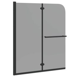 OSŁONA PRYSZNICOWA CZARNY 120 X 140 CM SZKŁO ESG I ALUMINIUM