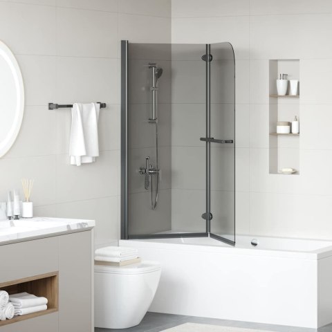 OSŁONA PRYSZNICOWA CZARNY 120 X 140 CM SZKŁO ESG I ALUMINIUM