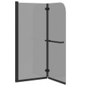 OSŁONA PRYSZNICOWA CZARNY 120 X 140 CM SZKŁO ESG I ALUMINIUM