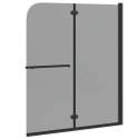 OSŁONA PRYSZNICOWA CZARNY 120 X 140 CM SZKŁO ESG I ALUMINIUM