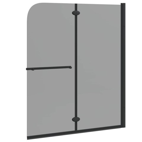 OSŁONA PRYSZNICOWA CZARNY 120 X 140 CM SZKŁO ESG I ALUMINIUM