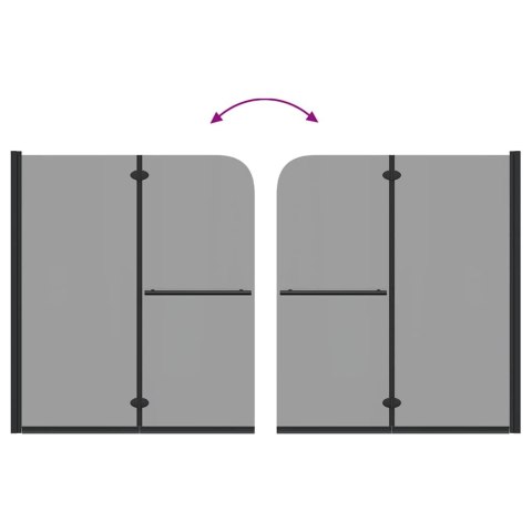OSŁONA PRYSZNICOWA CZARNY 120 X 140 CM SZKŁO ESG I ALUMINIUM