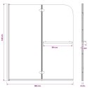OSŁONA PRYSZNICOWA CZARNY 120 X 140 CM SZKŁO ESG I ALUMINIUM