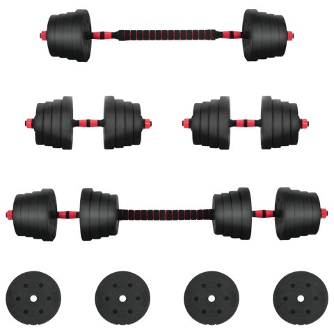 ZESTAW HANTLI 2 W 1 40 KG CZARNY I CZERWONY