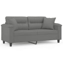 2-OSOBOWA SOFA Z PODUSZKAMI CIEMNOSZARA 140 CM MIKROFIBRA