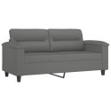 2-OSOBOWA SOFA Z PODUSZKAMI CIEMNOSZARA 140 CM MIKROFIBRA