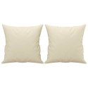 2-OSOBOWA SOFA Z PODUSZKAMI KREMOWA 140 CM SZTUCZNA SKÓRA