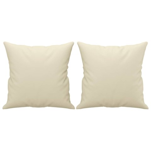 2-OSOBOWA SOFA Z PODUSZKAMI KREMOWA 140 CM SZTUCZNA SKÓRA