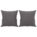 2-OSOBOWA SOFA Z PODUSZKAMI SZARA 140 CM SZTUCZNA SKÓRA