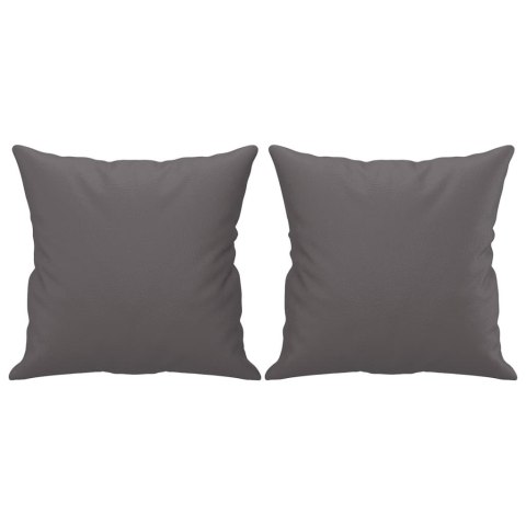 2-OSOBOWA SOFA Z PODUSZKAMI SZARA 140 CM SZTUCZNA SKÓRA
