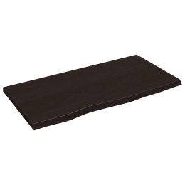 BLAT STOŁU CIEMNOBRĄZOWY 80X40X2 CM LITE DREWNO DĘBOWE