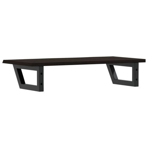 PÓŁKA ŚCIENNA POD UMYWALKĘ STAL I LITE DREWNO DĘBOWE