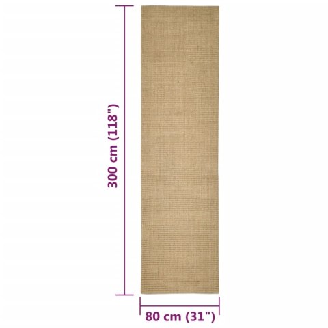 VidaXL Sizalowy dywanik do drapania, 80x300 cm