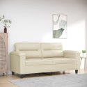2-OSOBOWA SOFA KREMOWY 140 CM SZTUCZNA SKÓRA