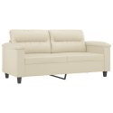2-OSOBOWA SOFA KREMOWY 140 CM SZTUCZNA SKÓRA