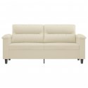 2-OSOBOWA SOFA KREMOWY 140 CM SZTUCZNA SKÓRA