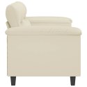 2-OSOBOWA SOFA KREMOWY 140 CM SZTUCZNA SKÓRA