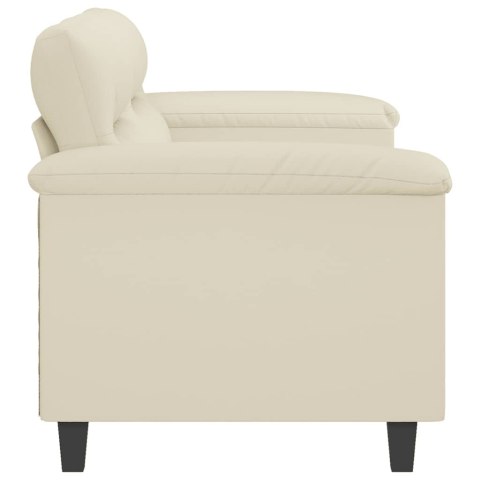 2-OSOBOWA SOFA KREMOWY 140 CM SZTUCZNA SKÓRA