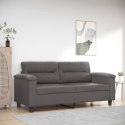 2-OSOBOWA SOFA SZARY 140 CM SZTUCZNA SKÓRA
