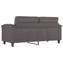2-OSOBOWA SOFA SZARY 140 CM SZTUCZNA SKÓRA