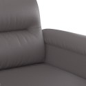 2-OSOBOWA SOFA SZARY 140 CM SZTUCZNA SKÓRA