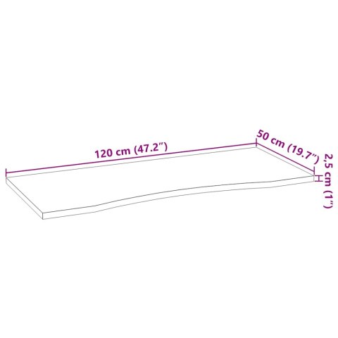 BLAT BIURKA SUROWE 120X50X2,5 CM LITE DREWNO DĘBOWE