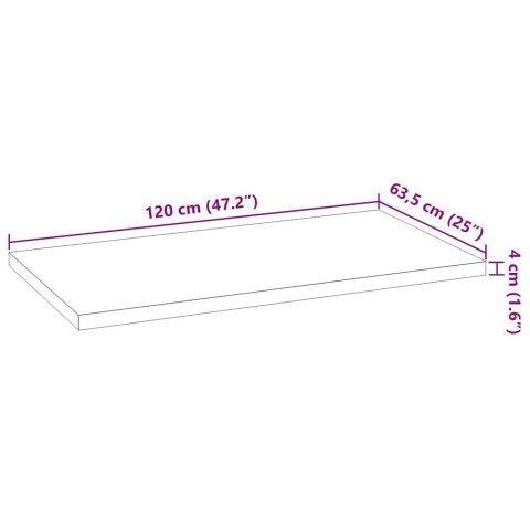 BLAT KUCHENNY 120X63,5X4 CM PROSTOKĄTNY LITE DREWNO DĘBOWE