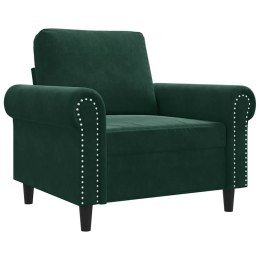 FOTEL CIEMNOZIELONY 60 CM OBITY AKSAMITEM