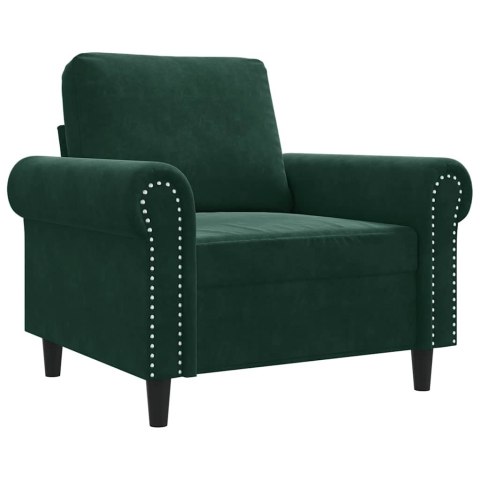 FOTEL CIEMNOZIELONY 60 CM OBITY AKSAMITEM