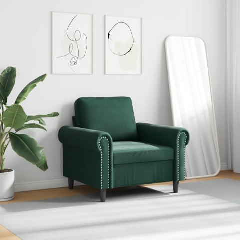 FOTEL CIEMNOZIELONY 60 CM OBITY AKSAMITEM