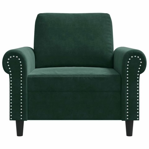 FOTEL CIEMNOZIELONY 60 CM OBITY AKSAMITEM