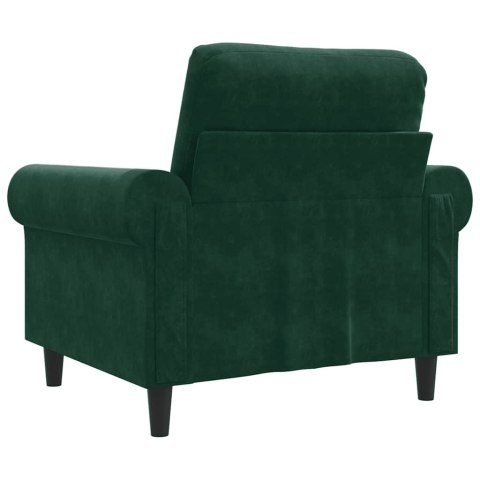 FOTEL CIEMNOZIELONY 60 CM OBITY AKSAMITEM