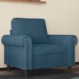 FOTEL NIEBIESKI 60 CM OBITY AKSAMITEM