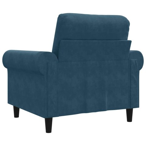 FOTEL NIEBIESKI 60 CM OBITY AKSAMITEM