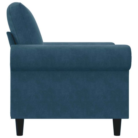 FOTEL NIEBIESKI 60 CM OBITY AKSAMITEM