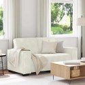 SOFA 2-OSOBOWA KREMOWY 160X78X84 CM TAPICEROWANA AKSAMITEM