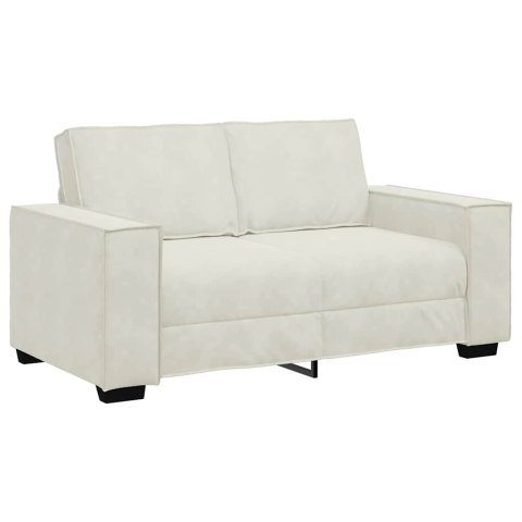 SOFA 2-OSOBOWA KREMOWY 160X78X84 CM TAPICEROWANA AKSAMITEM