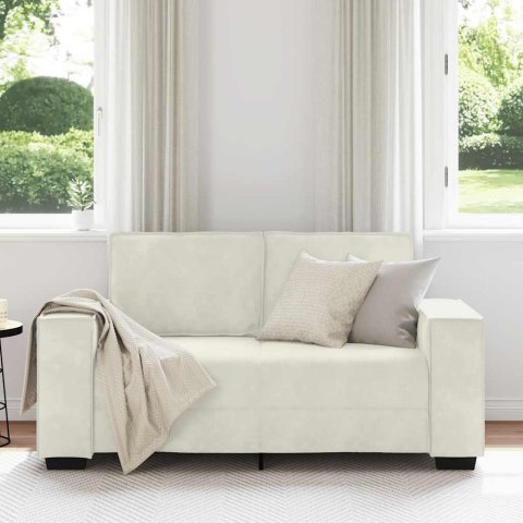 SOFA 2-OSOBOWA KREMOWY 160X78X84 CM TAPICEROWANA AKSAMITEM