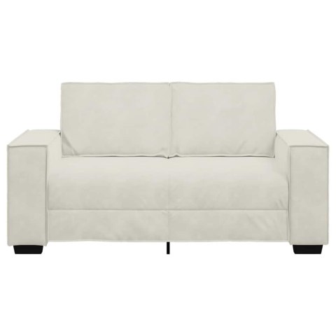 SOFA 2-OSOBOWA KREMOWY 160X78X84 CM TAPICEROWANA AKSAMITEM