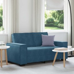 SOFA 2-OSOBOWA NIEBIESKI 160X78X84 CM TAPICEROWANA AKSAMITEM