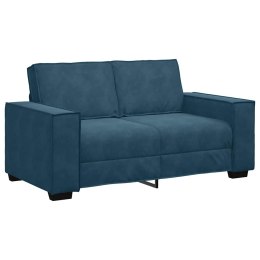 SOFA 2-OSOBOWA NIEBIESKI 160X78X84 CM TAPICEROWANA AKSAMITEM