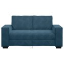 SOFA 2-OSOBOWA NIEBIESKI 160X78X84 CM TAPICEROWANA AKSAMITEM
